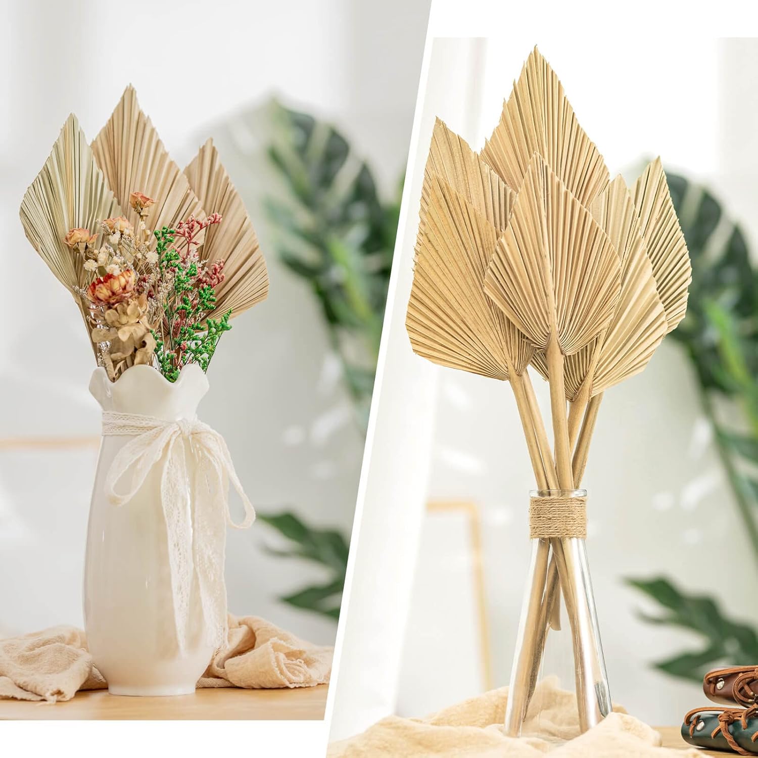 CLESDF Boho Palm Spears and Fans 16 Inch 6pcs