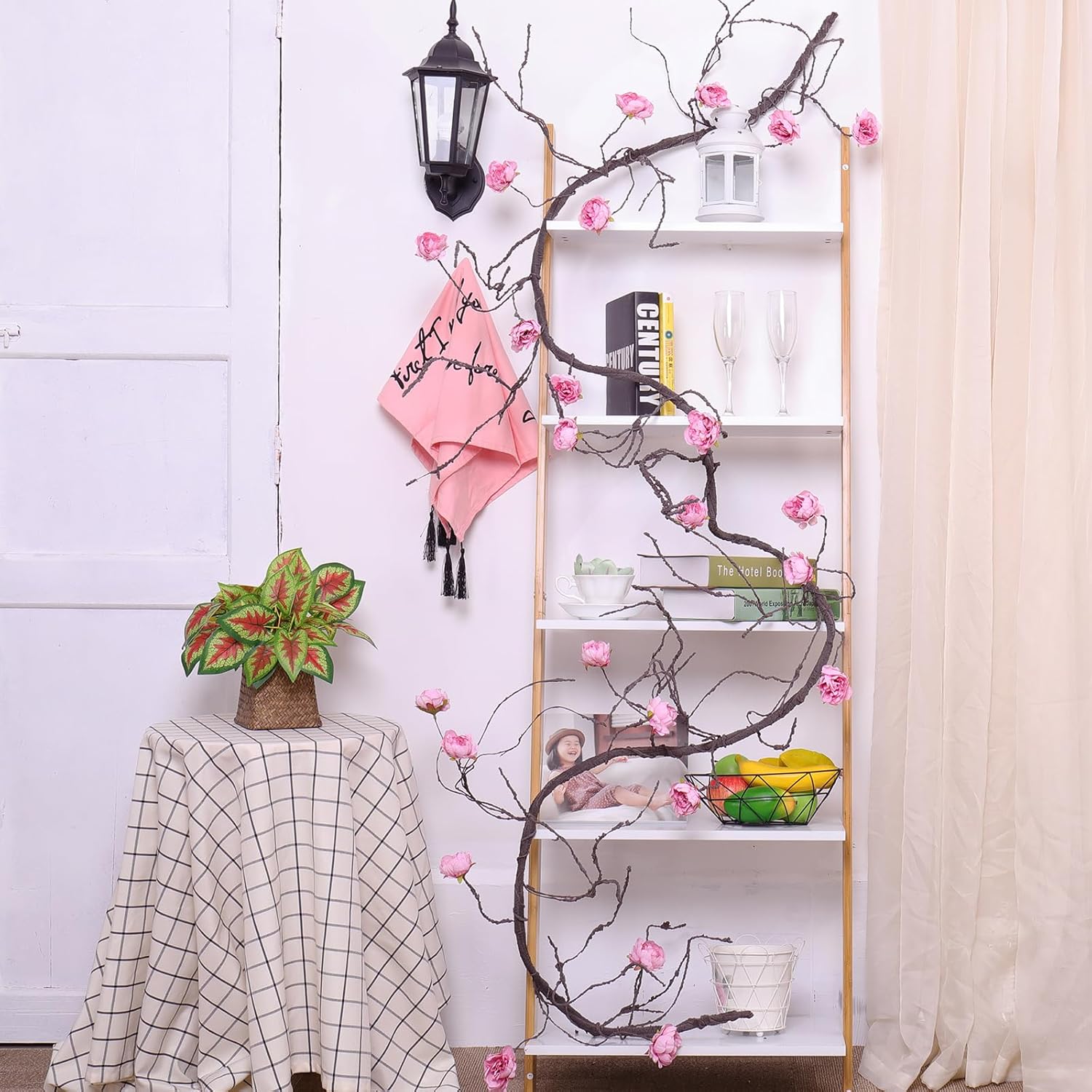 300cm Large Flexible Artificial Tree with Peony Flowers for Wedding and Christmas Decor