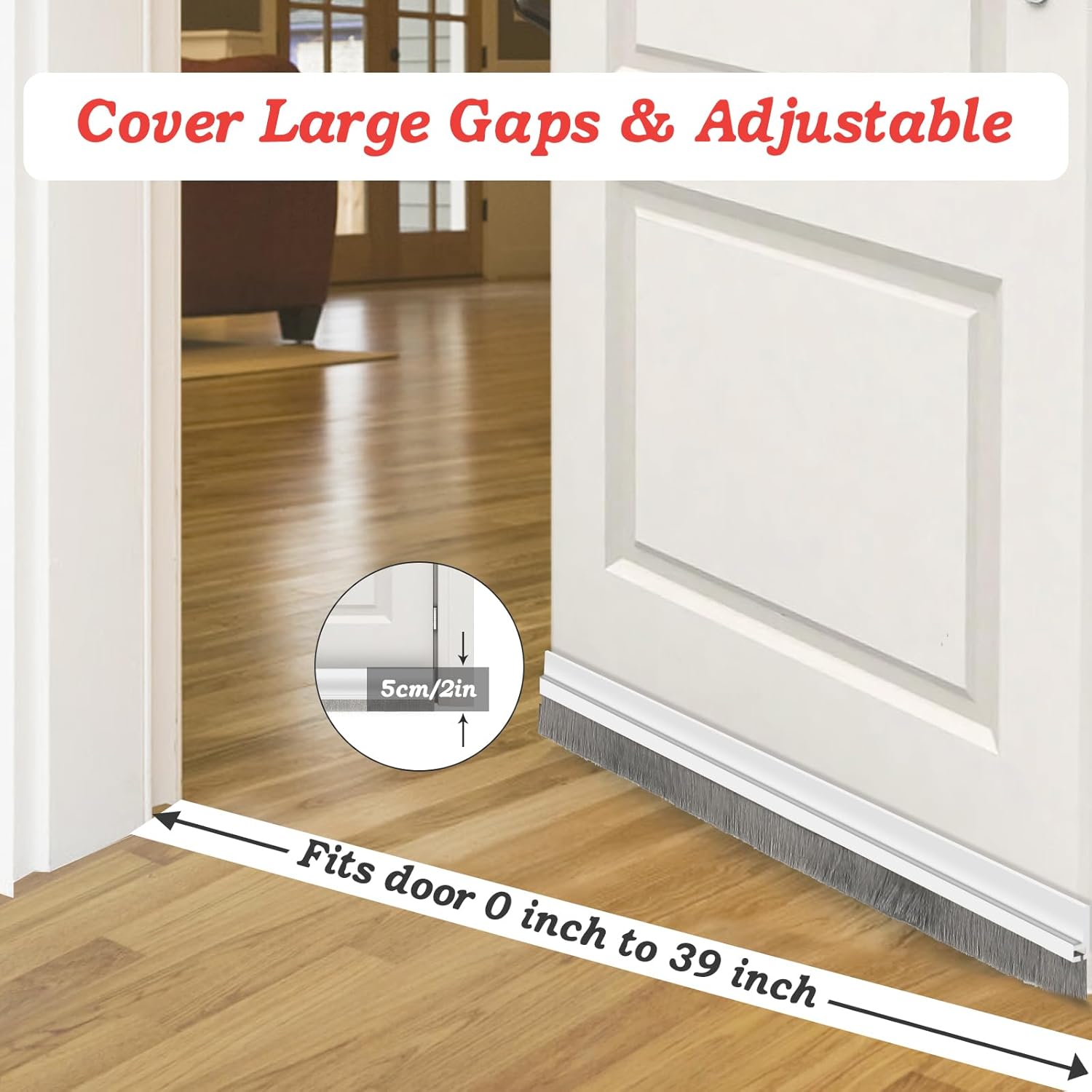 2 Pcs Door Sweep for Bottom of Door with Brush