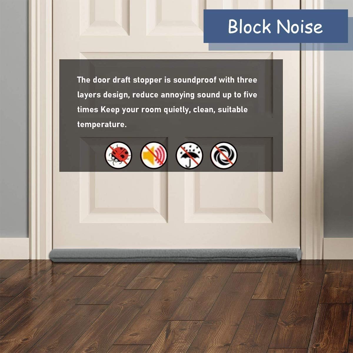 Adjustable Twin Door Draft Blocker - 37 Inch Washable Cuttable