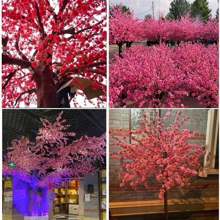 QIUPAI Artificial Peach Blossom Tree 1mx08m