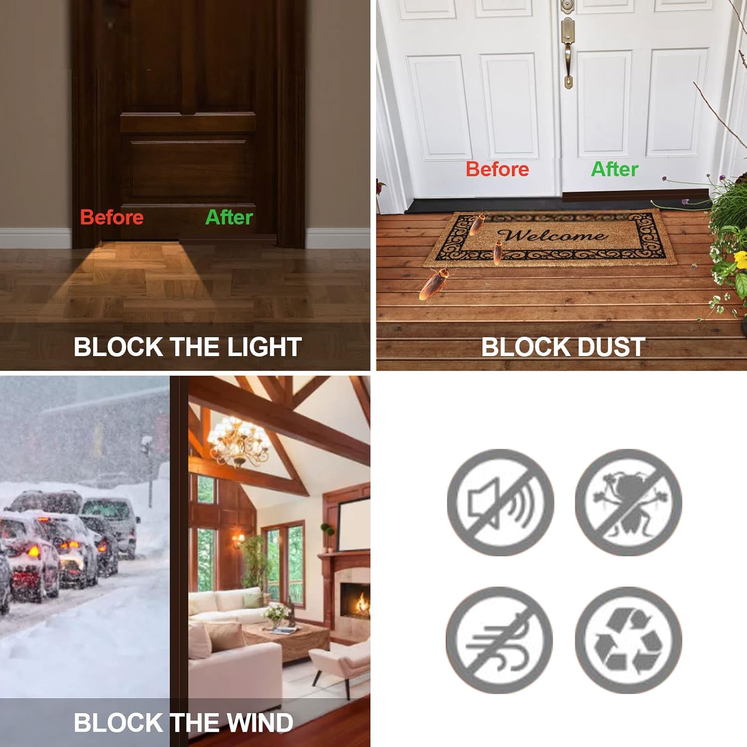 Pehoto Door Draft Stopper 39 Heat Resistant Seal