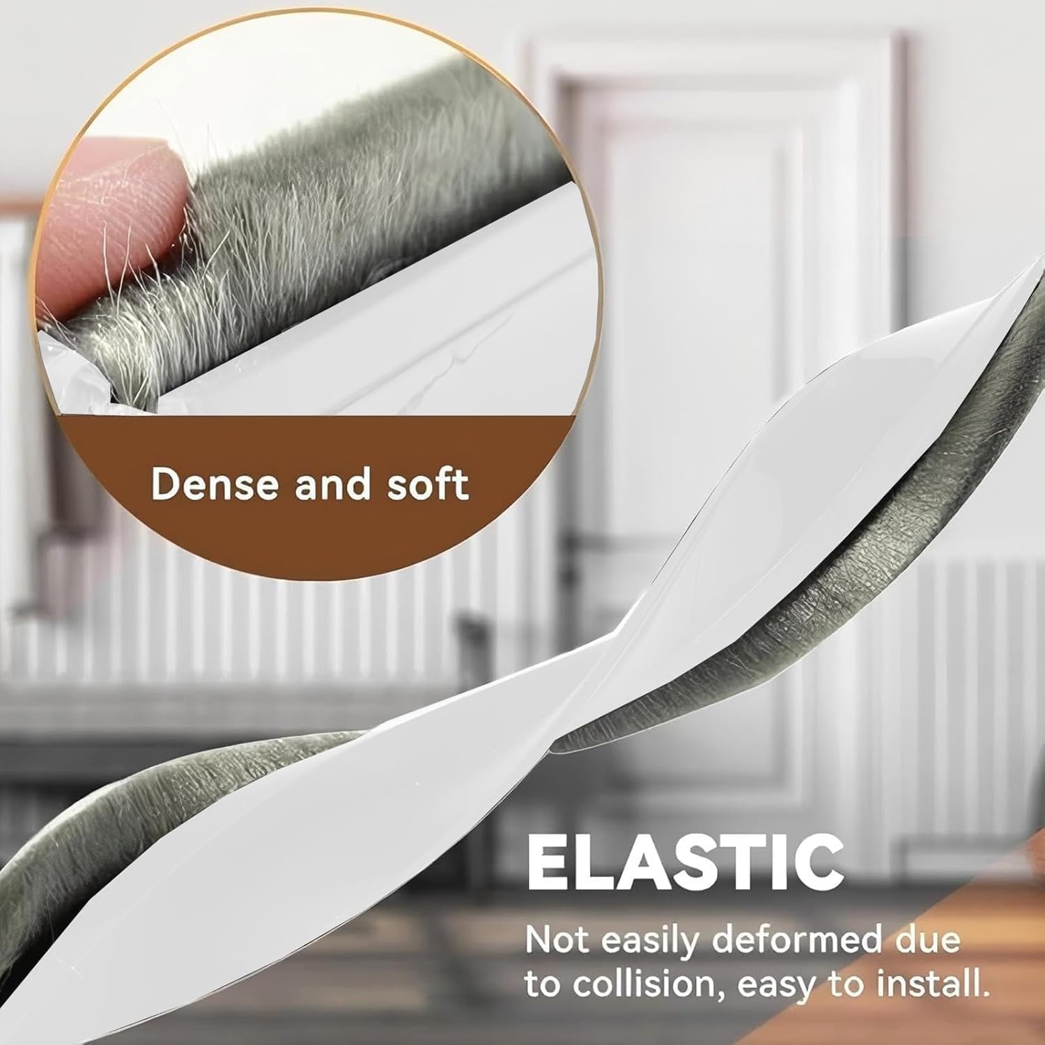 39 Inch Door Draft Stopper with Brush - Heavy Duty Weather Stripping Seal