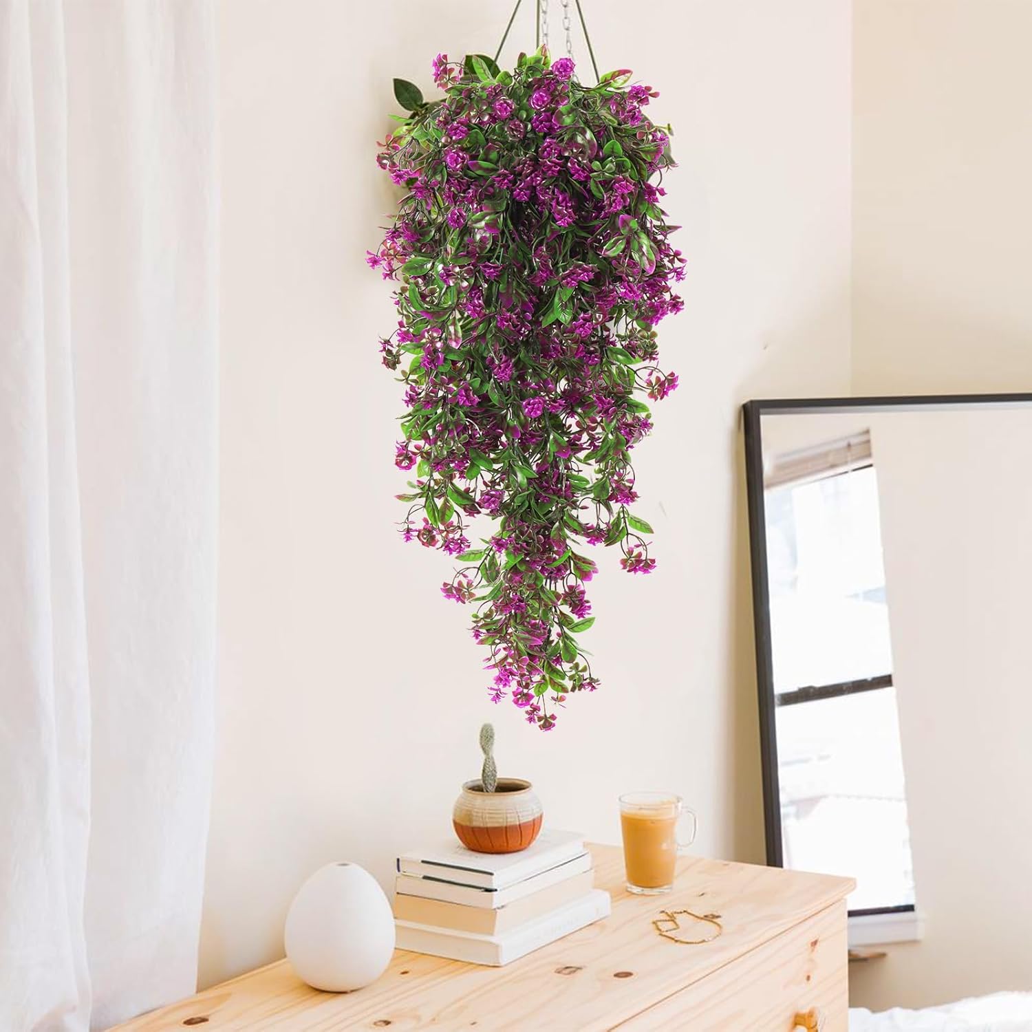 RECUTMS 2Pcs Artificial Hanging Plants Fuchsia