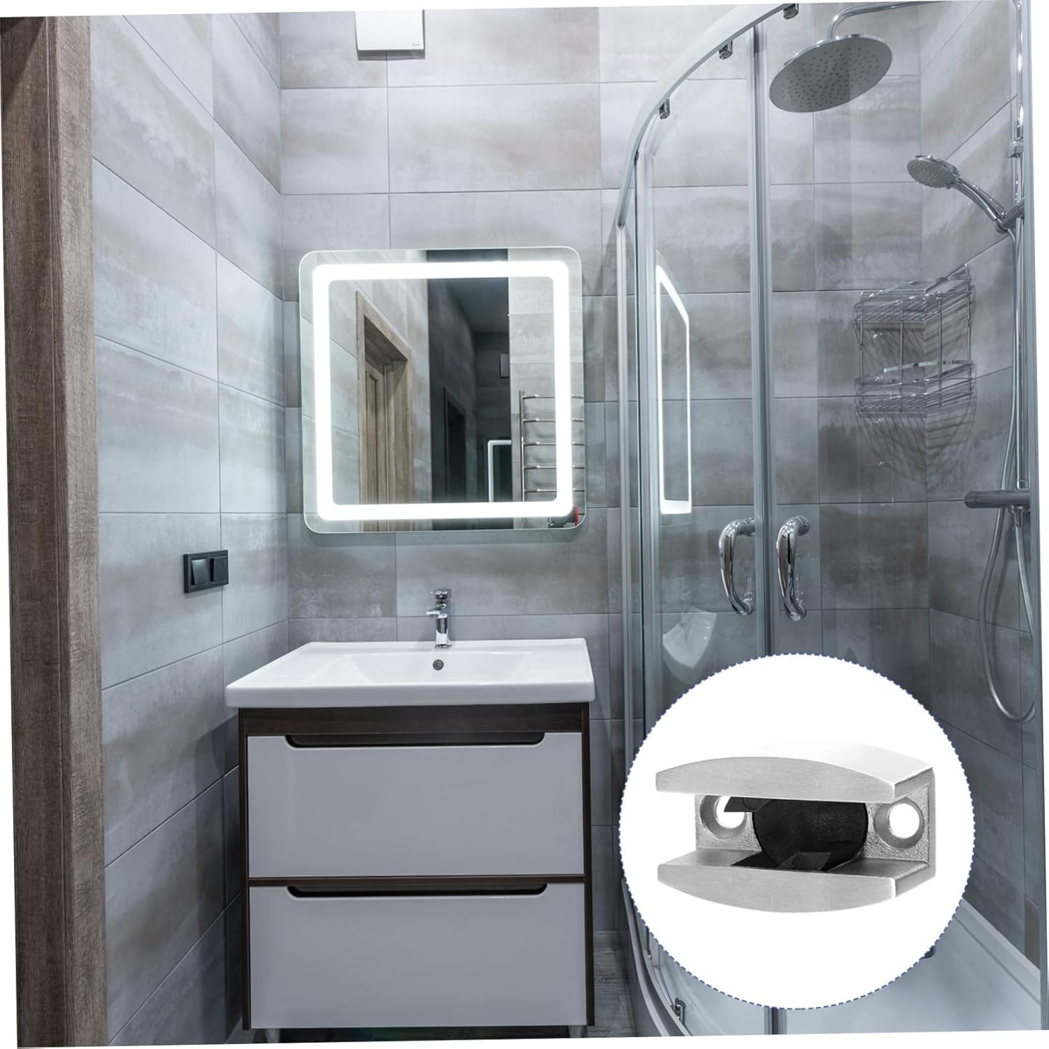 Stainless Steel Glass Door Draft Stopper Locator