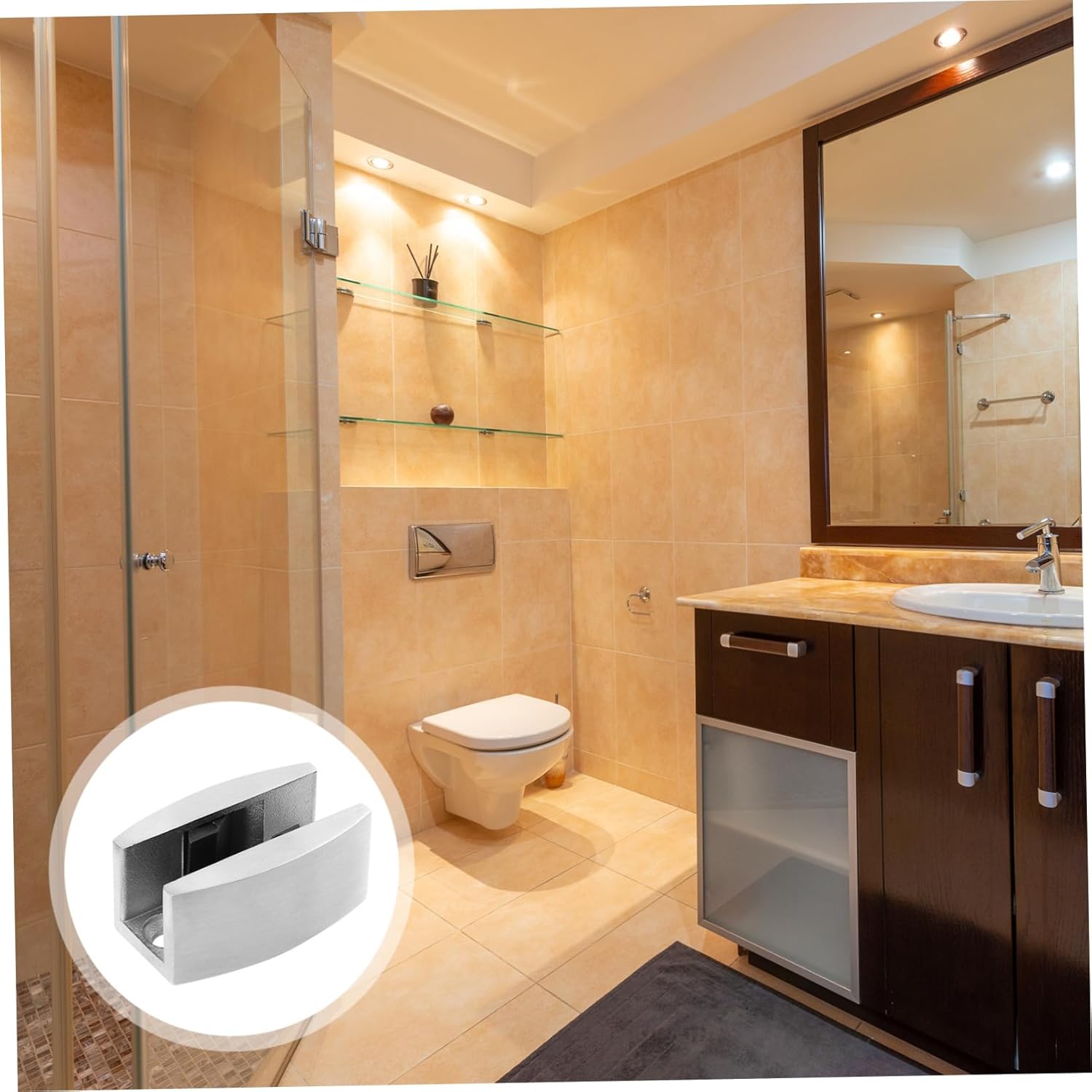 Stainless Steel Glass Door Draft Stopper Locator