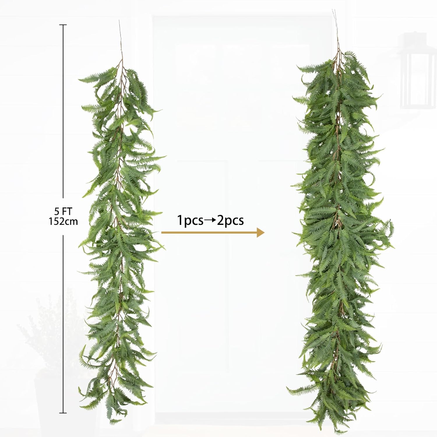 Briful 5ft Artificial Boston Fern Garland for Home Decor