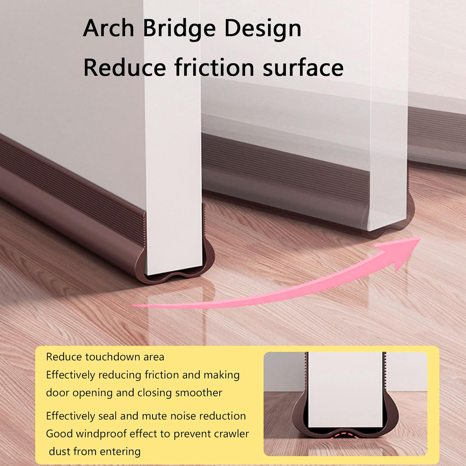 Soundproof Door Seal PVC Draft Stopper for Noise Reduction