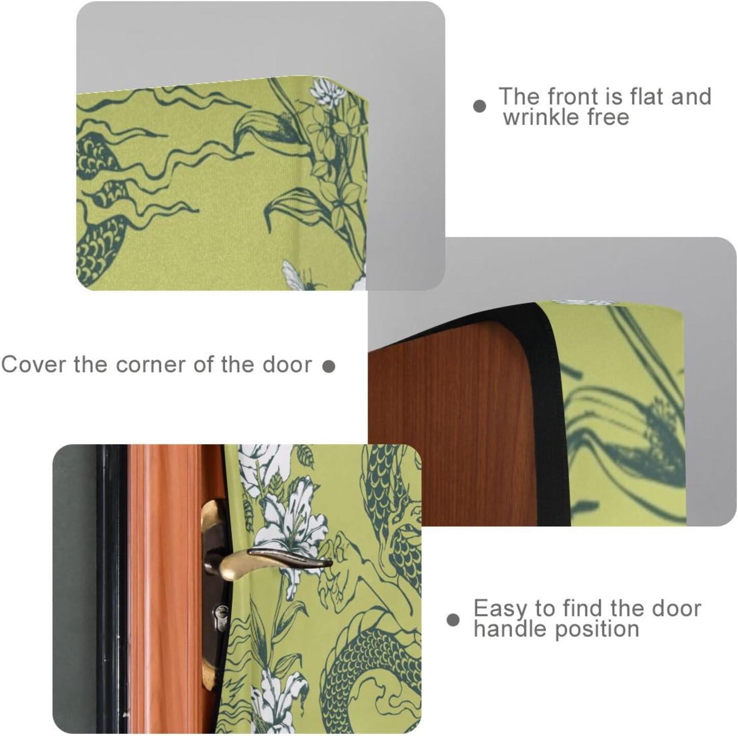 Susiyo Asian Dragon Green Christmas Door Cover Decoration 32x79in