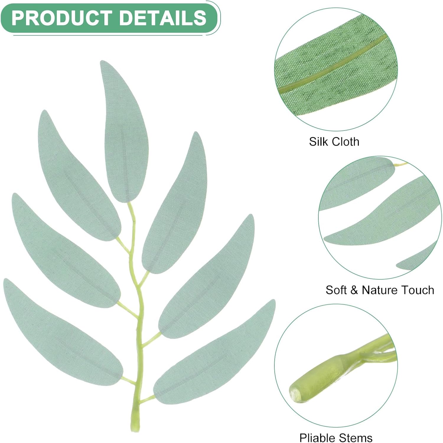 100-Pack Artificial Willow Leaves for Decor and Arrangements
