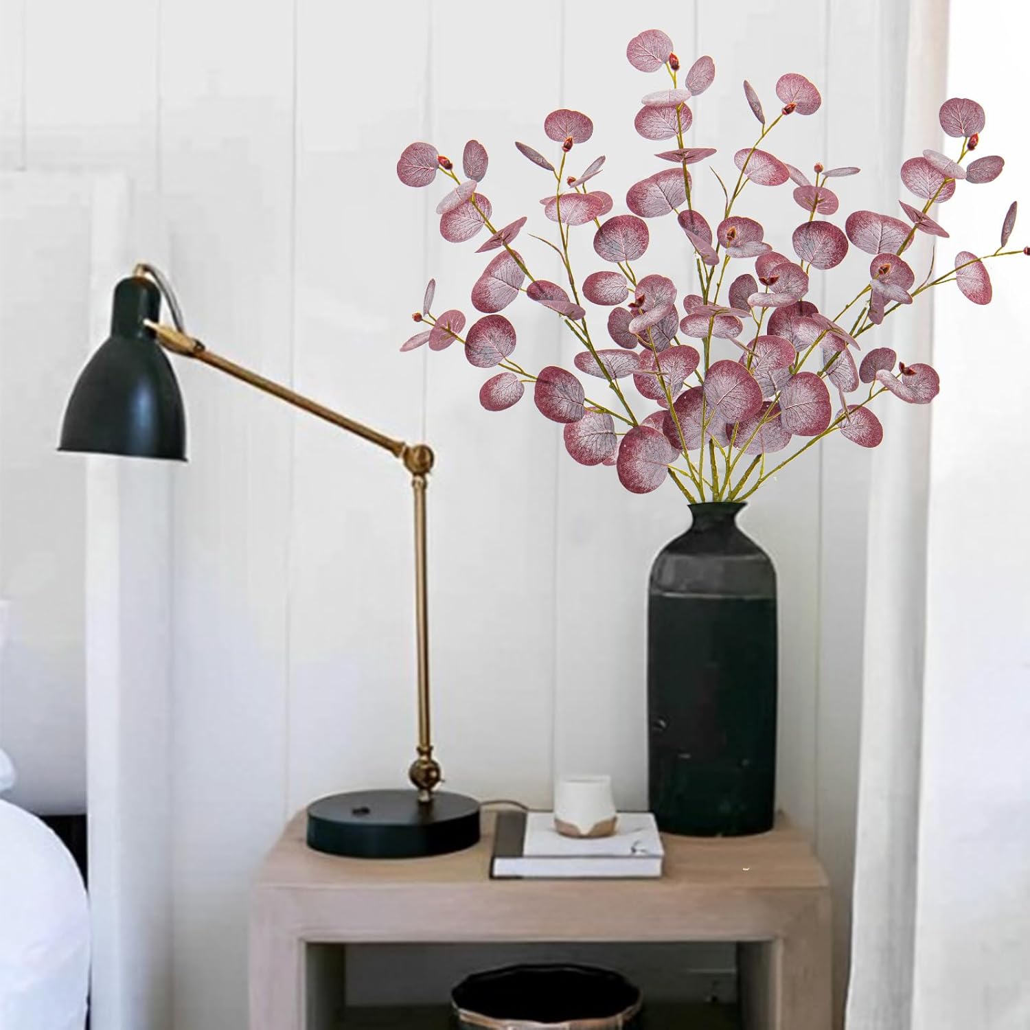 Lifelike Artificial Eucalyptus Stems 3Pcs for Home and Wedding Decor