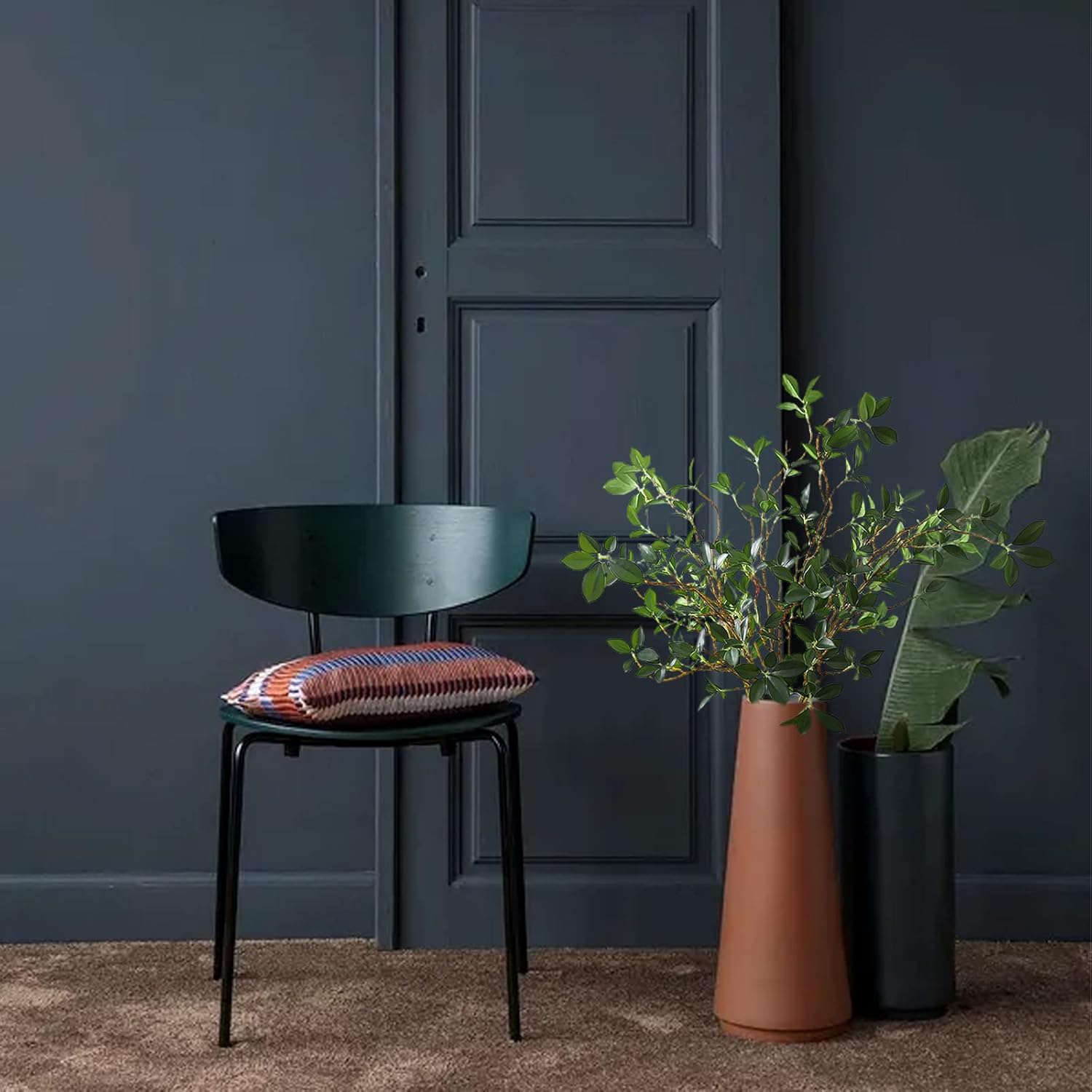 DULRLLY 3 Pcs Artificial Ficus Branches Leaf Spray