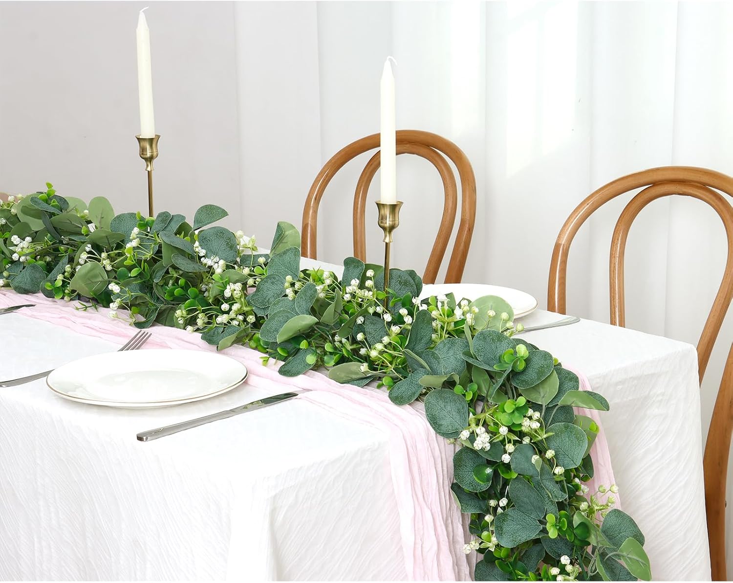 SOMYTING Eucalyptus Garland 2 Pack 59FT Artificial Decor