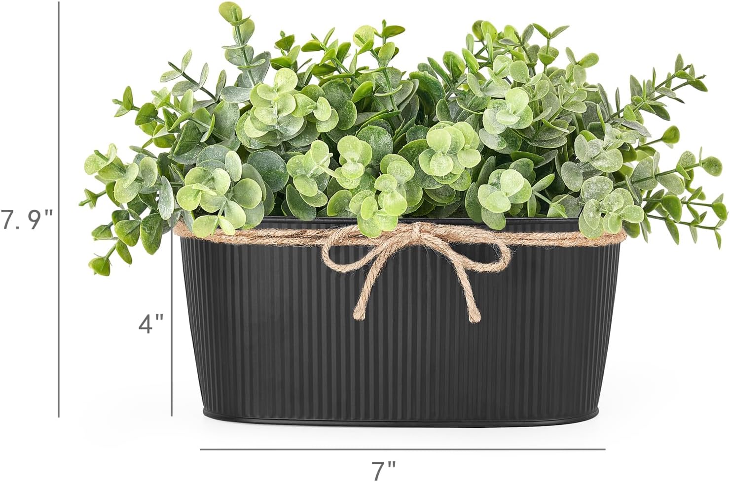 Dahey Artificial Eucalyptus Plants Indoor Decor in Black Rectangular Pots