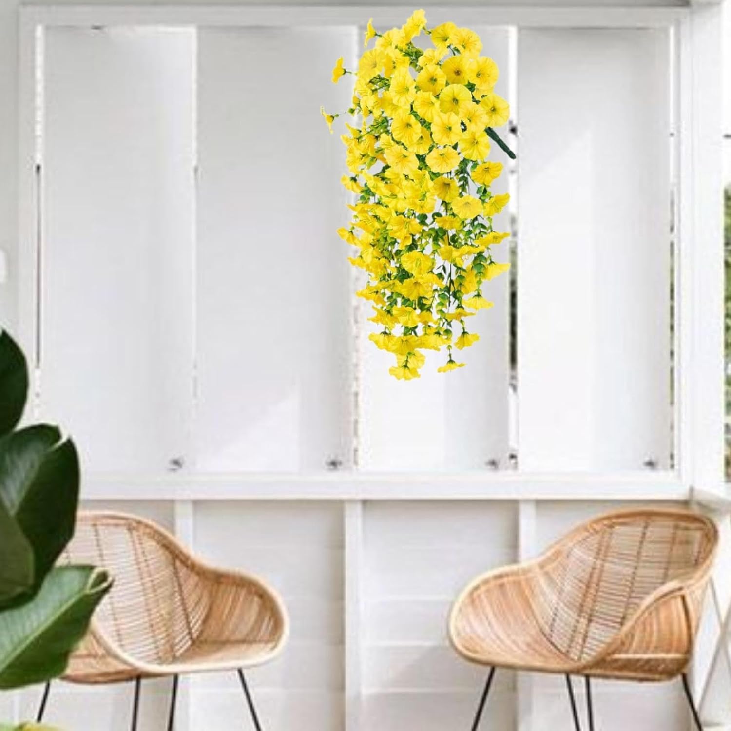 CarpNettore Artificial Hanging Plants Garland Teardrop Spring Swag Yellow