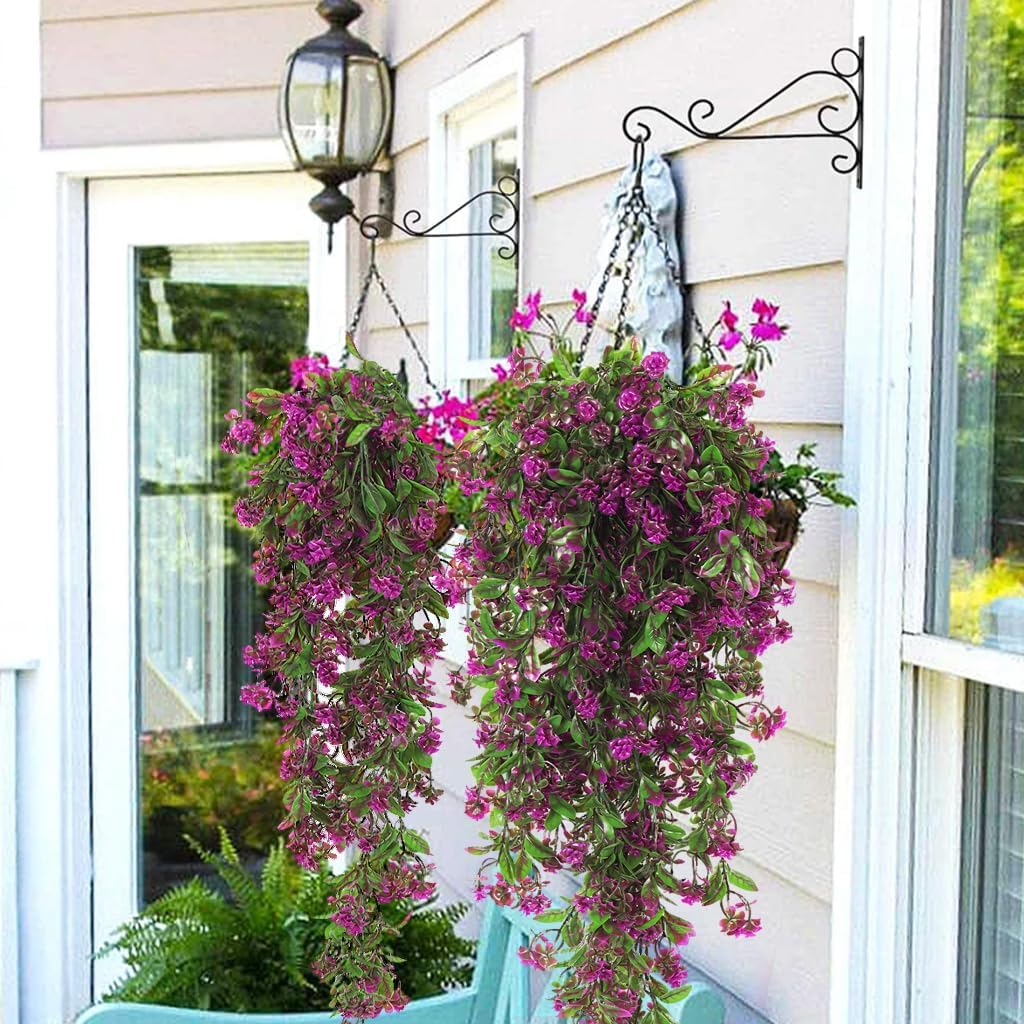 RECUTMS 2Pcs Artificial Hanging Plants Fuchsia
