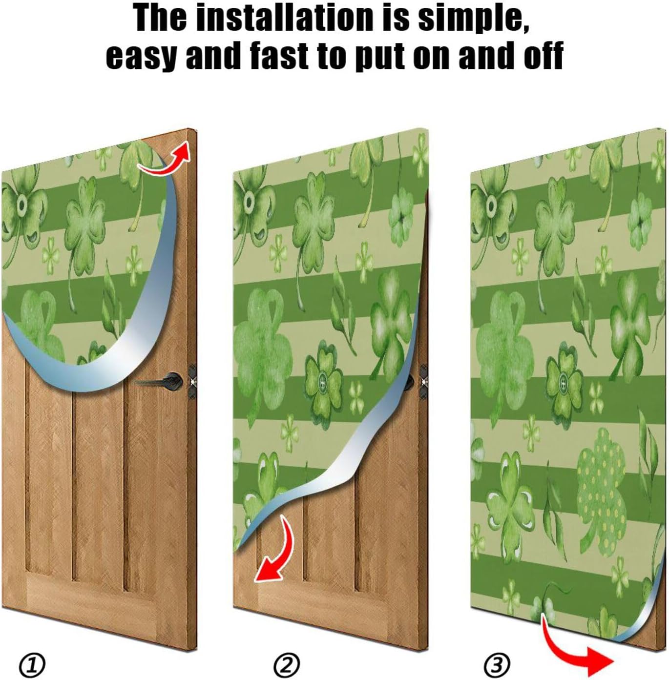 Susiyo Watercolor Green Plants Halloween Door Cover