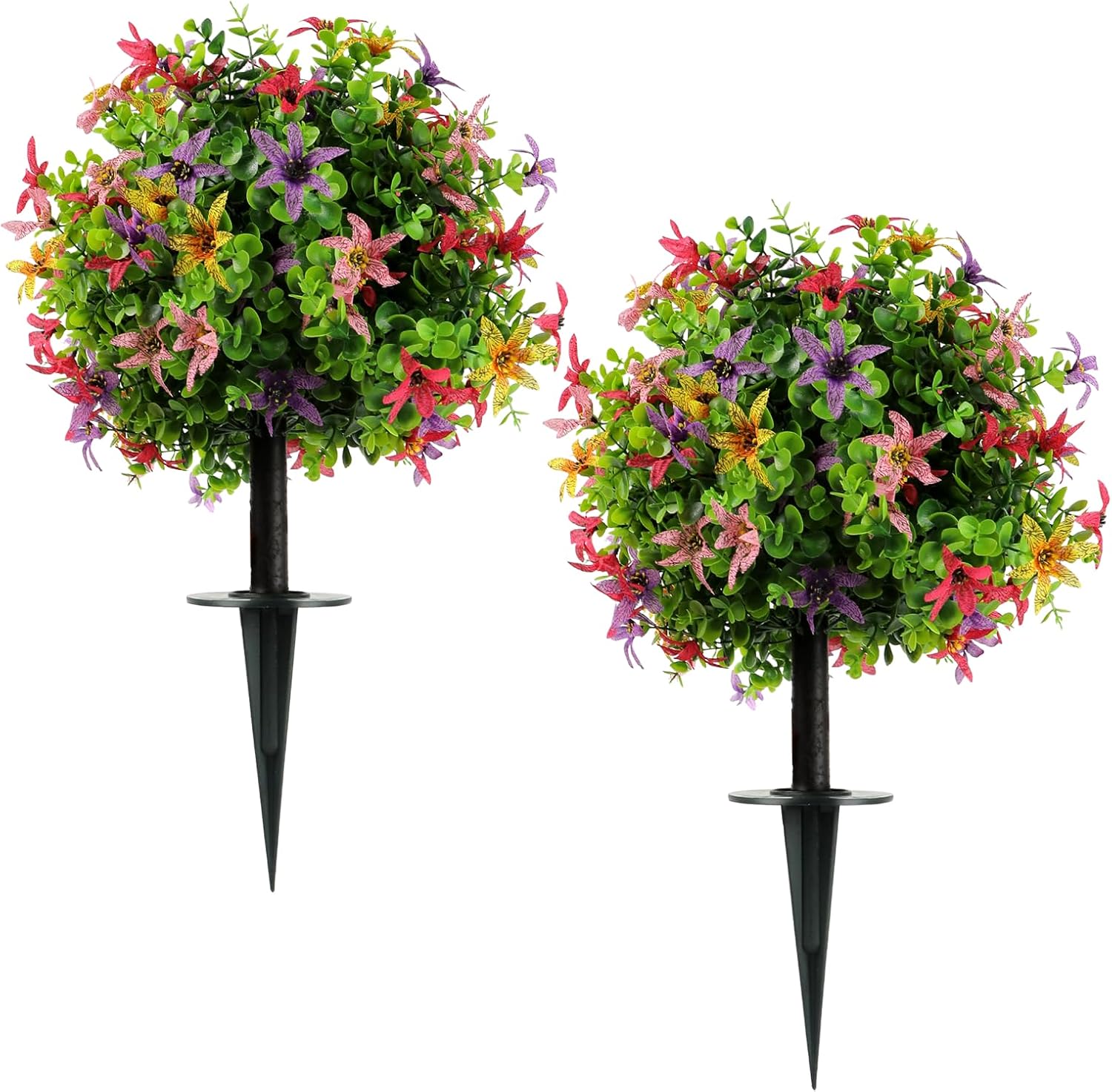 Kusamue Artificial Oncidium Topiary 2pcs 23 Inch Outdoor Faux Plants