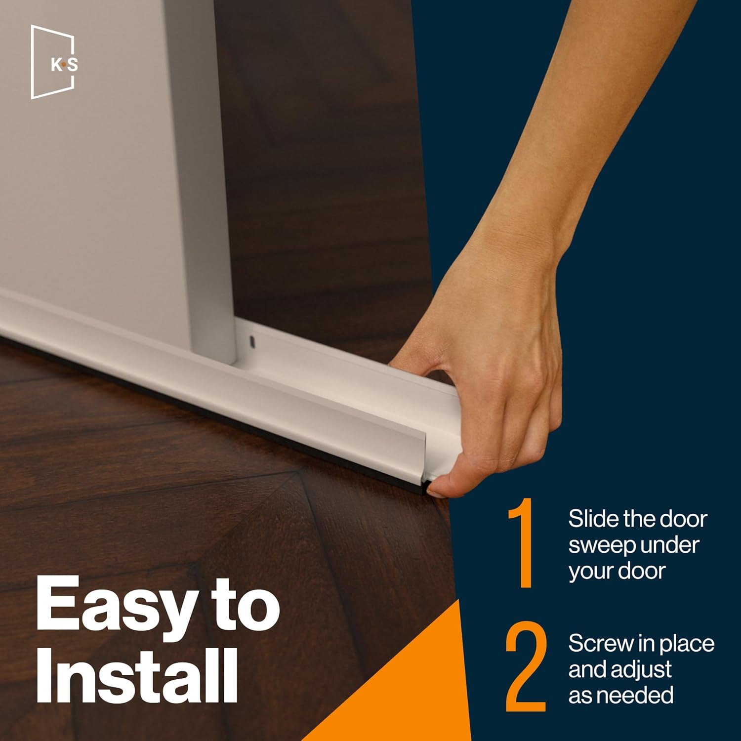 KS Hardware Adjustable Double Bubble Door Sweep 1 34 x 36 White 2 pk