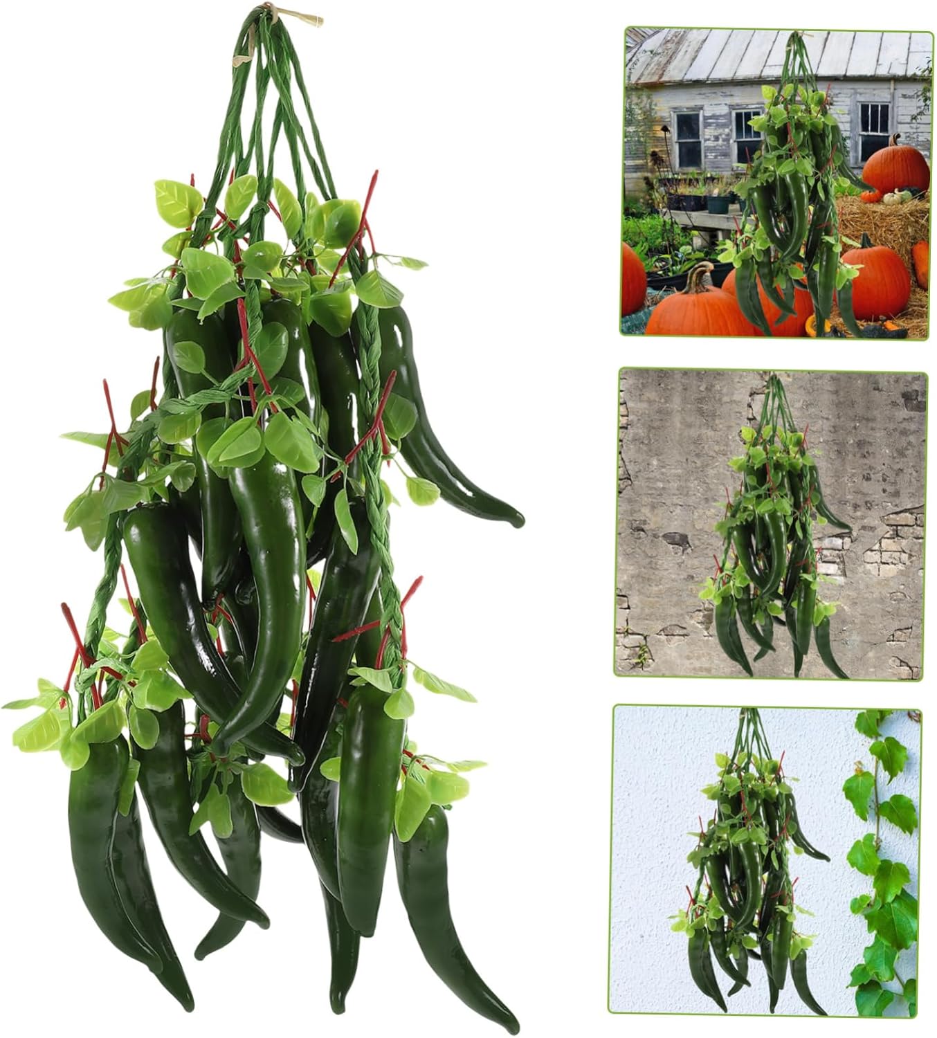 5pcs Artificial Chili Pepper Wall Hanging Decor for Kitchen and Home