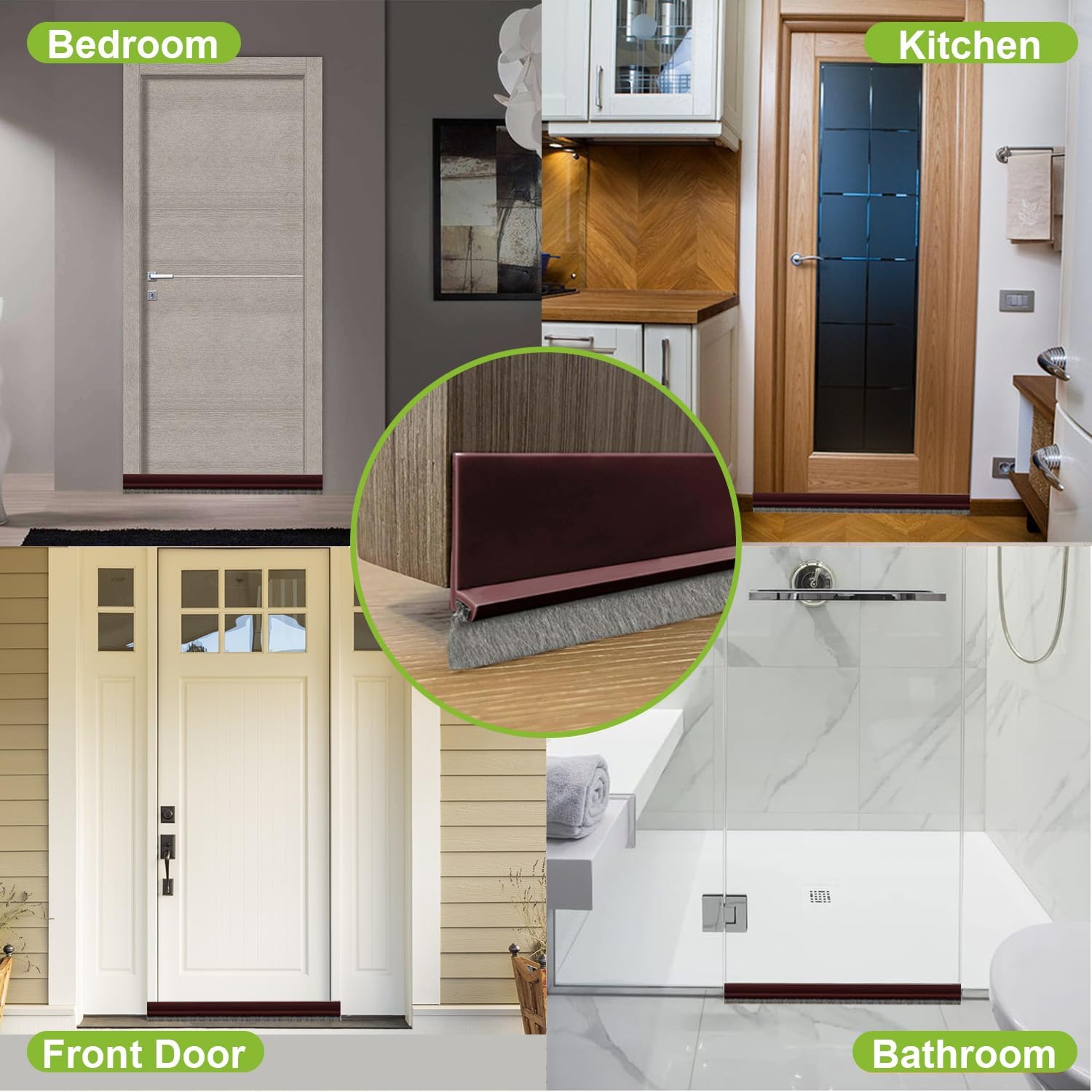 Dinglian Door Sweep Brush Draft Stopper 2 W x 39 L Brown