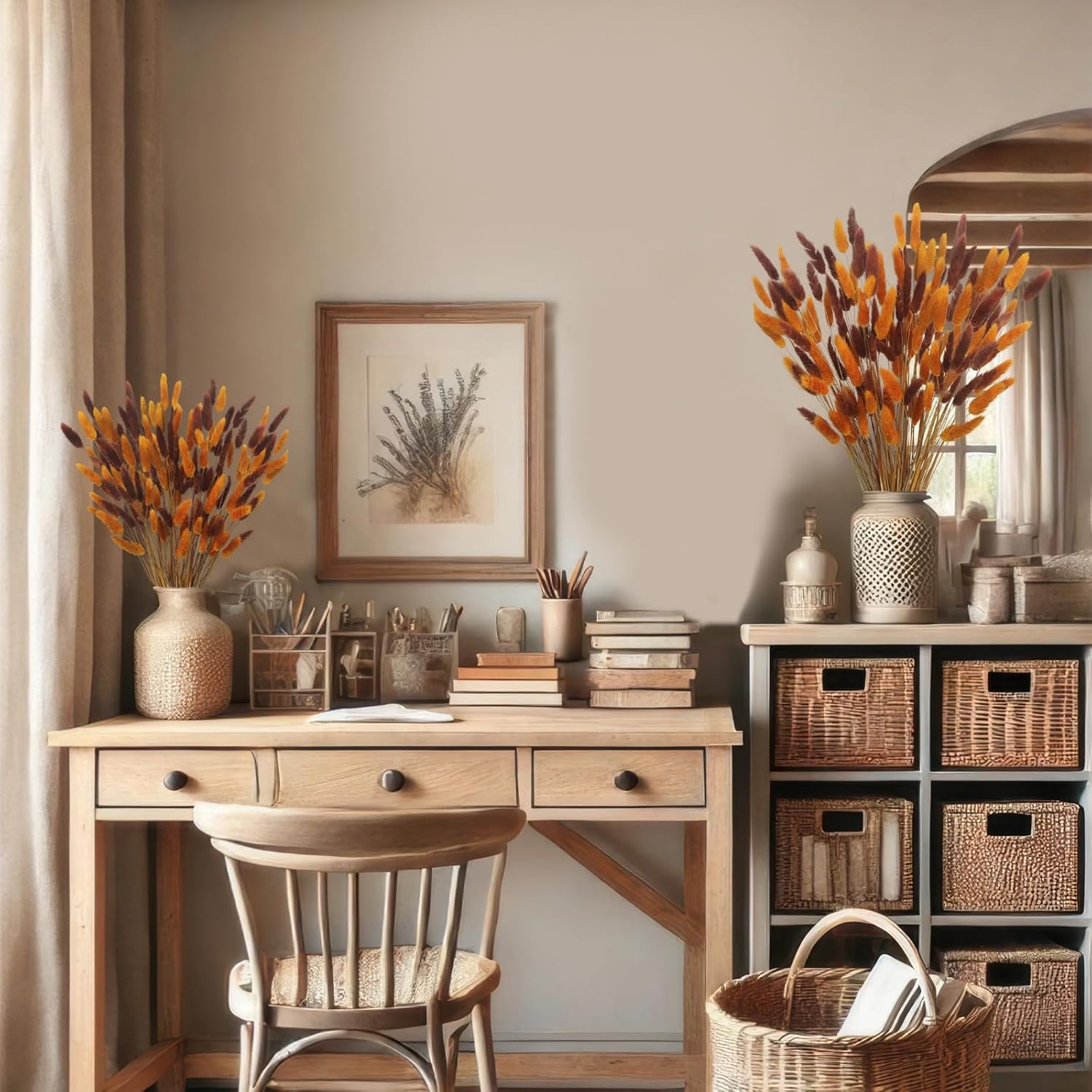 CISDUEO 120pcs Dried Bunny Tails Flowers for Boho Decor Wedding DIY