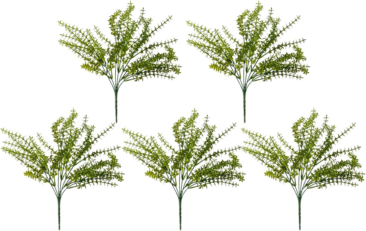 5PCS Artificial Boxwood Greenery Faux Plants for Garden Farmhouse Decor