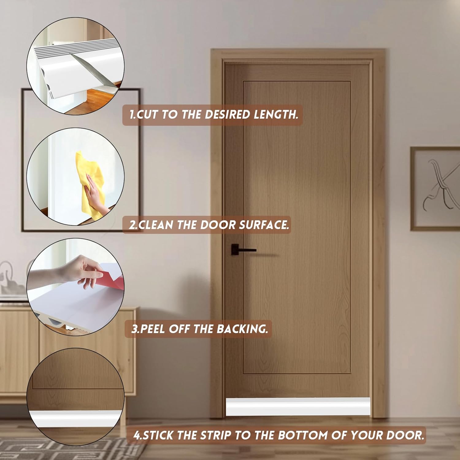 Floatlive Door Draft Stopper Weather Seal 78 in White