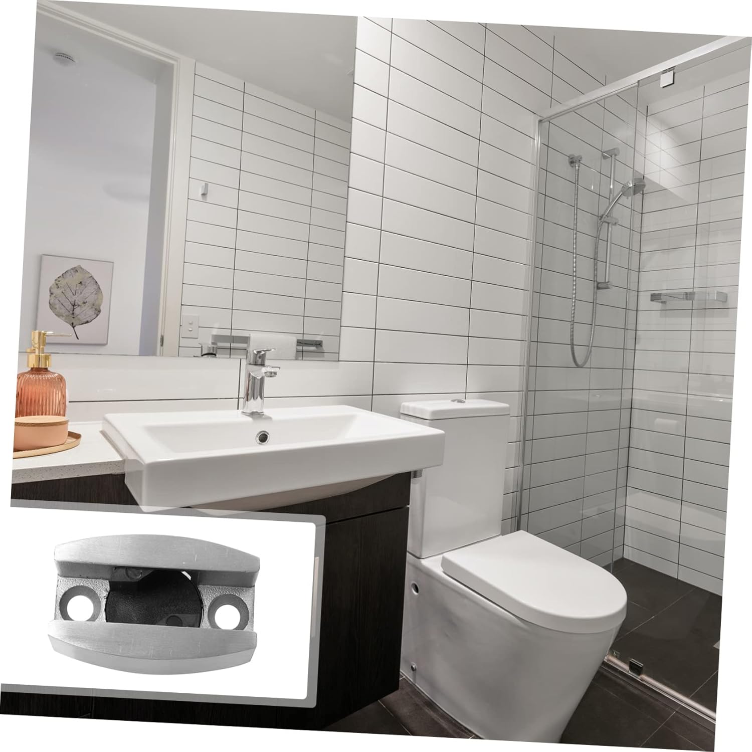 Stainless Steel Glass Door Draft Stopper Locator