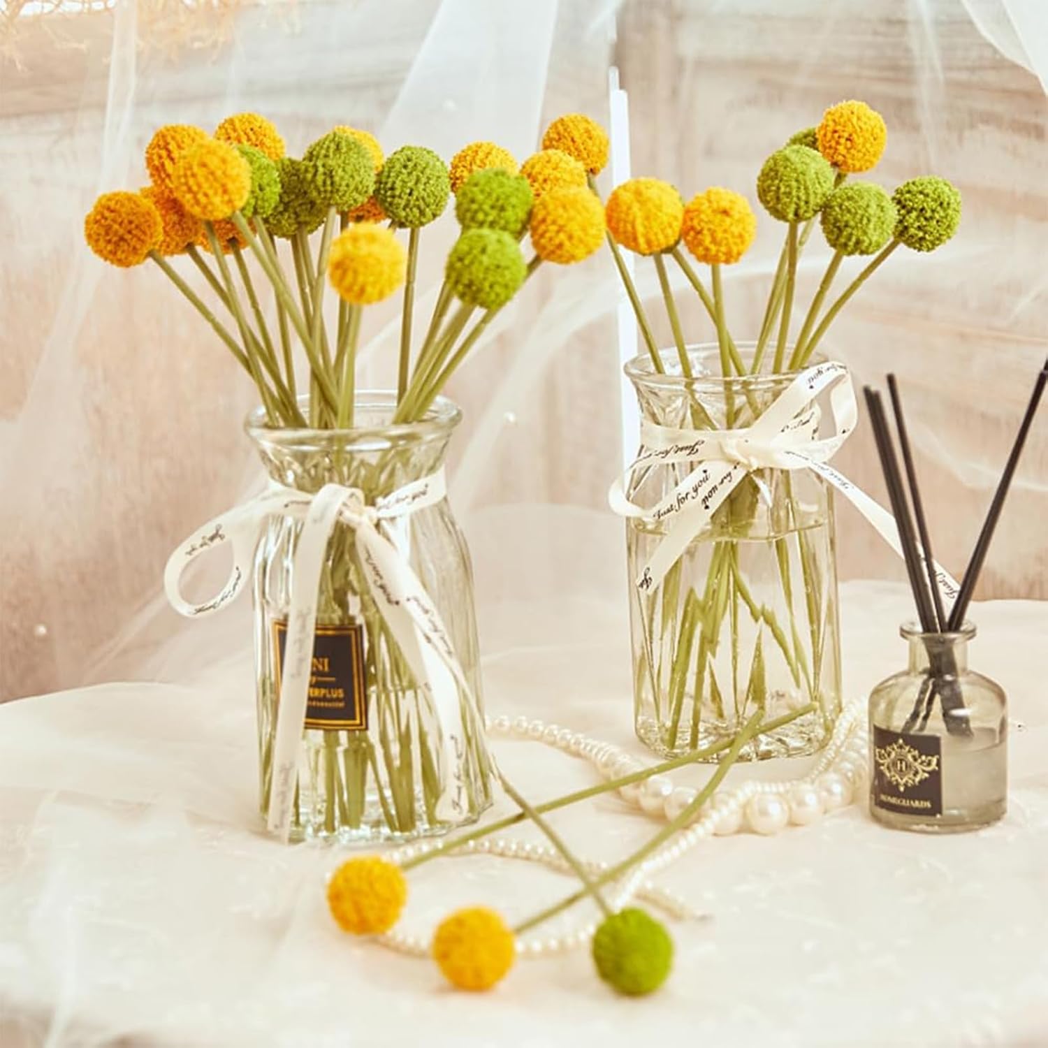 ACJRYO 14in Dried Flowers Balls 9pcs Yellow Wedding Decor