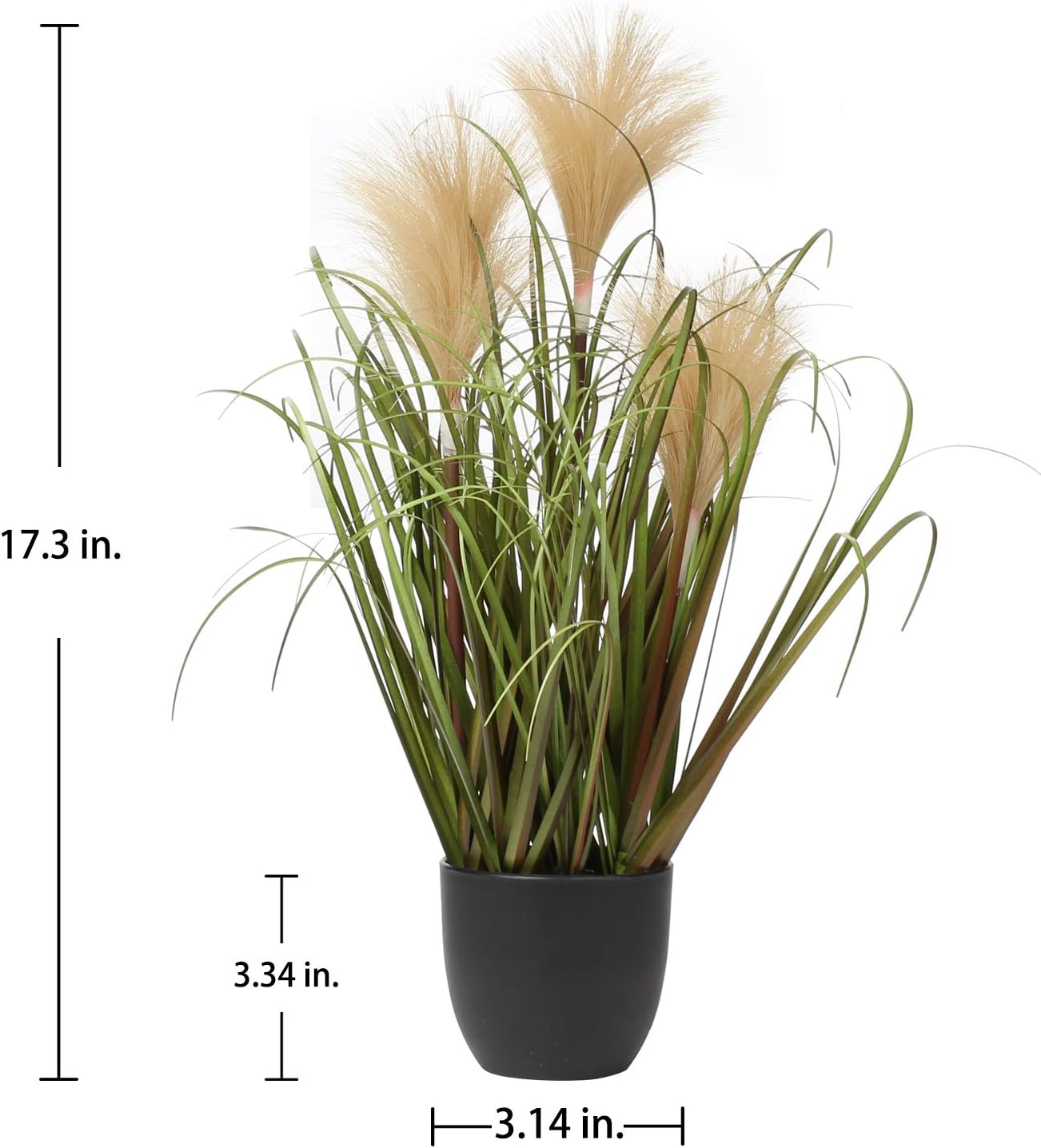 Briful 17 Inch Artificial Potted Plants Faux Onion Grass for Home Office Bedroom Living Room Table Decoration