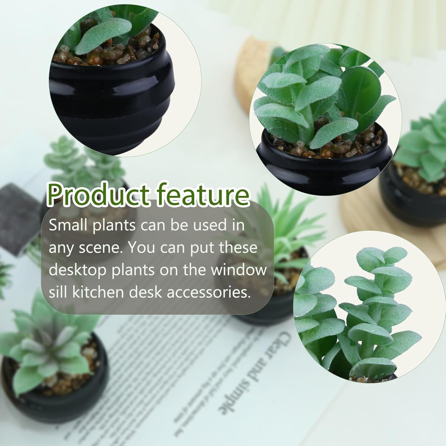 GREENTIME 6 Pcs Artificial Succulent Plants Set