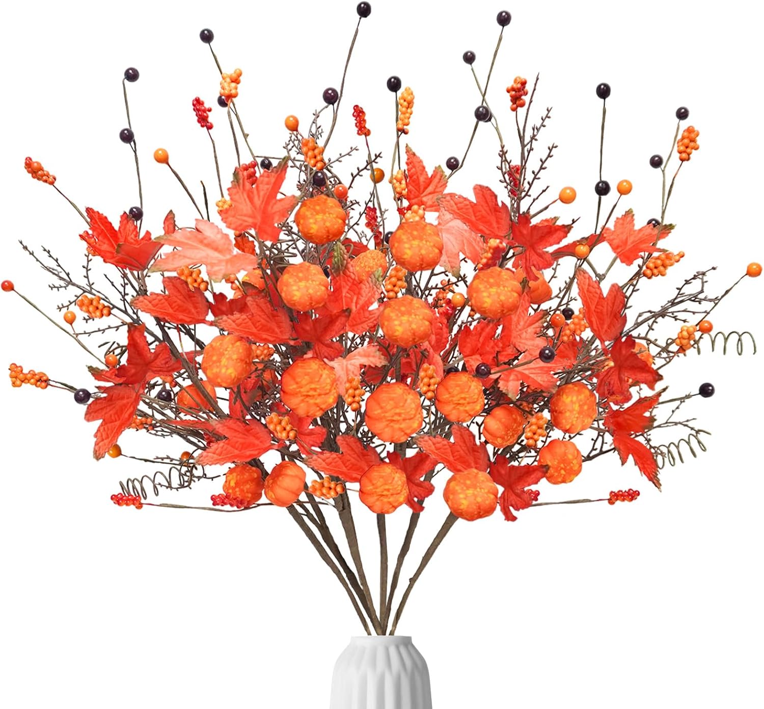TORONTOKYO 6PCS Artificial Fall Stem Set