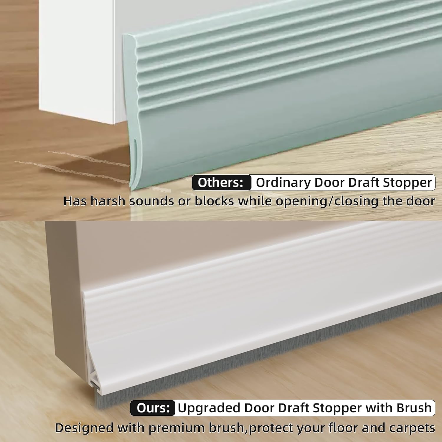 39 Inch Under Door Draft Stopper with Brush