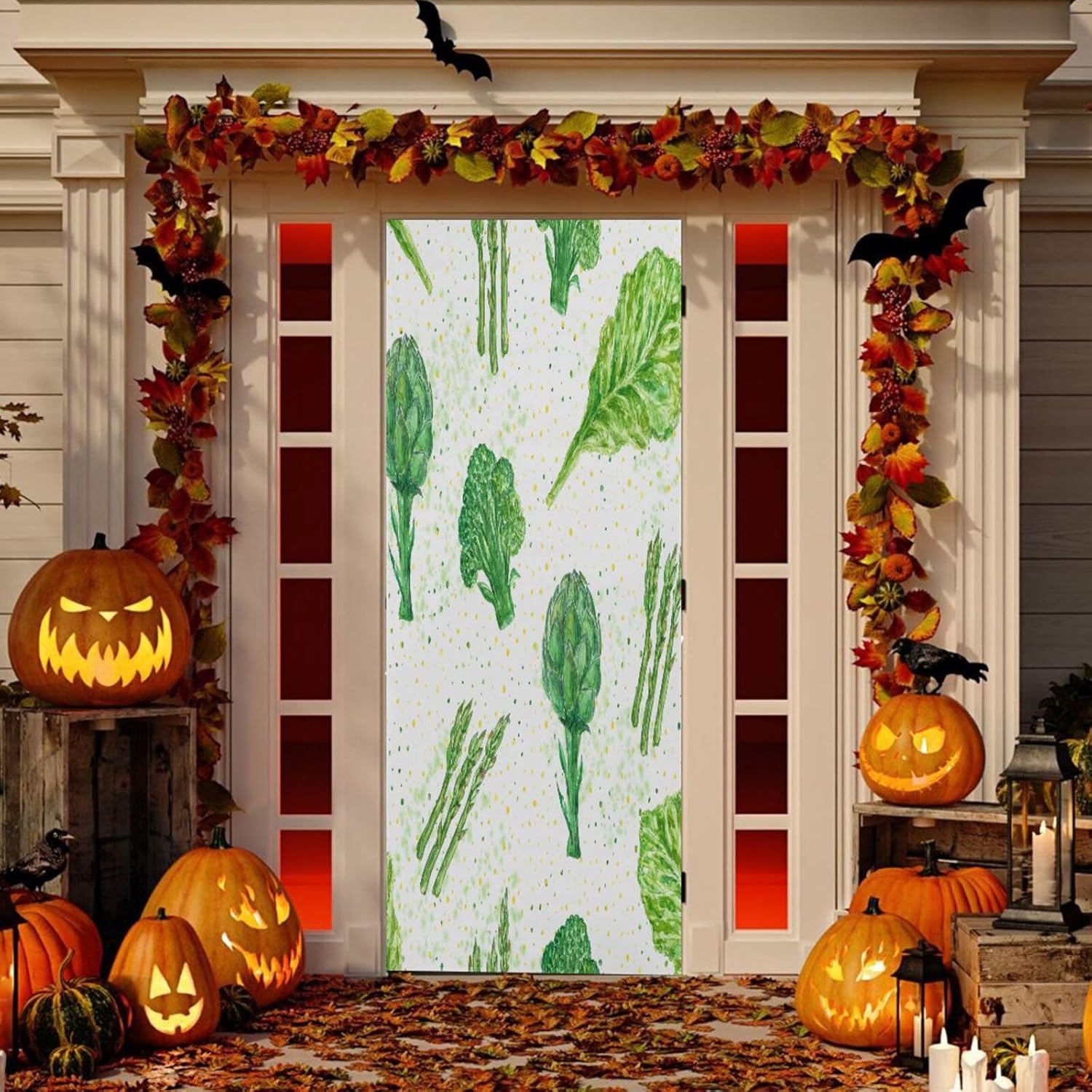 Susiyo Fresh Green Vegetables Halloween Door Cover