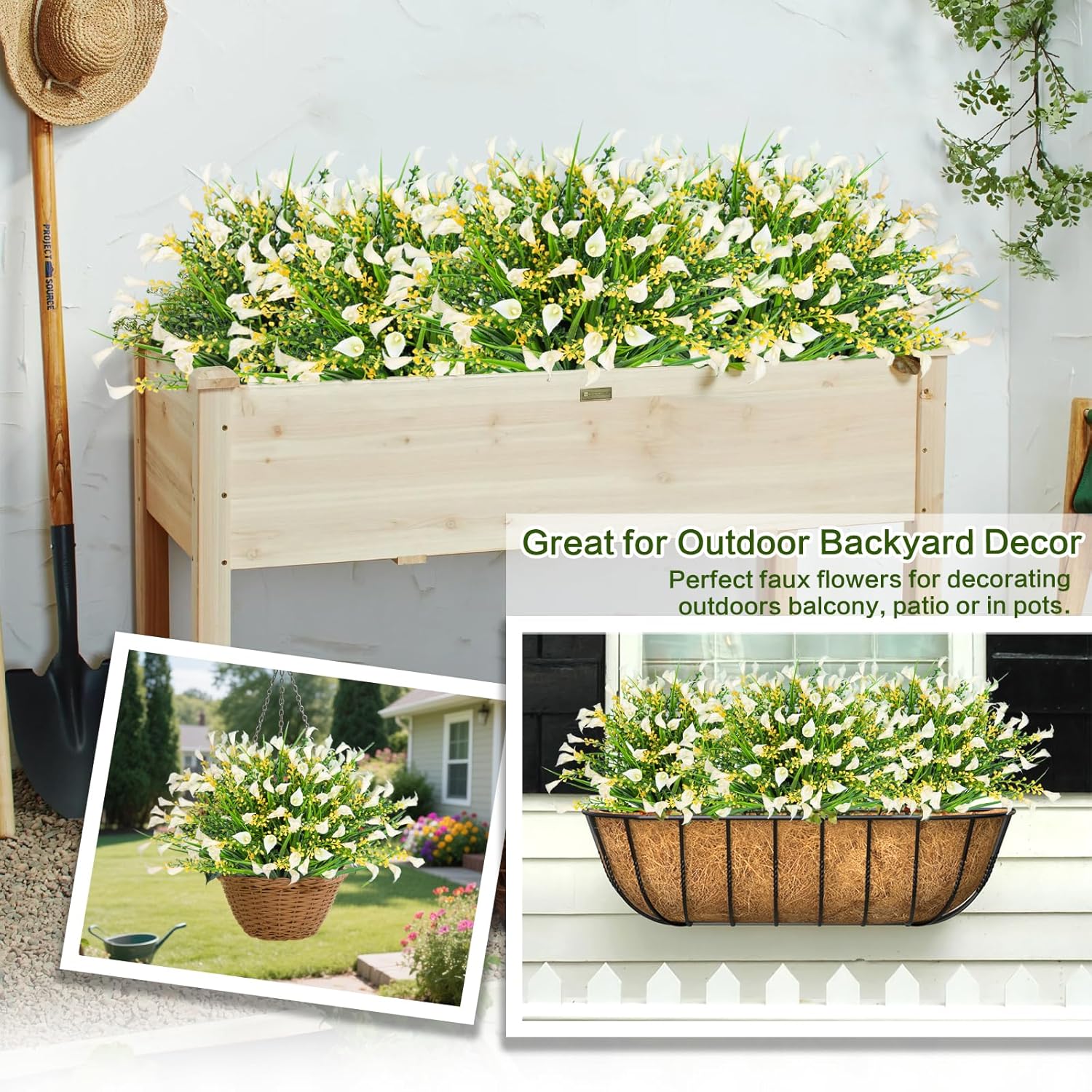 RECUTMS 12 Bundle UV Resistant Artificial Calla Lily Flowers for Home and Garden