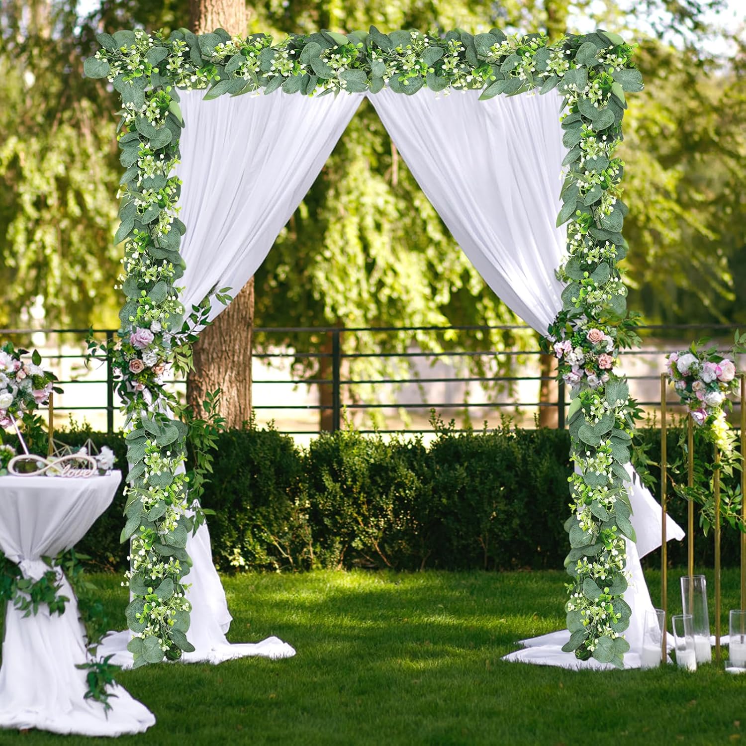 SOMYTING Eucalyptus Garland 2 Pack 59FT Artificial Decor