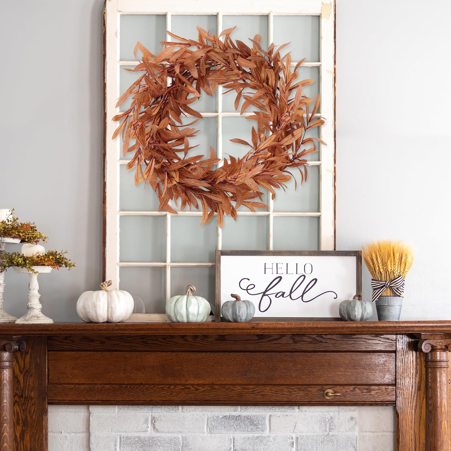 Sggvecsy 33 Inch 4Pcs Fall Artificial Olive Branches for Home Office Decor