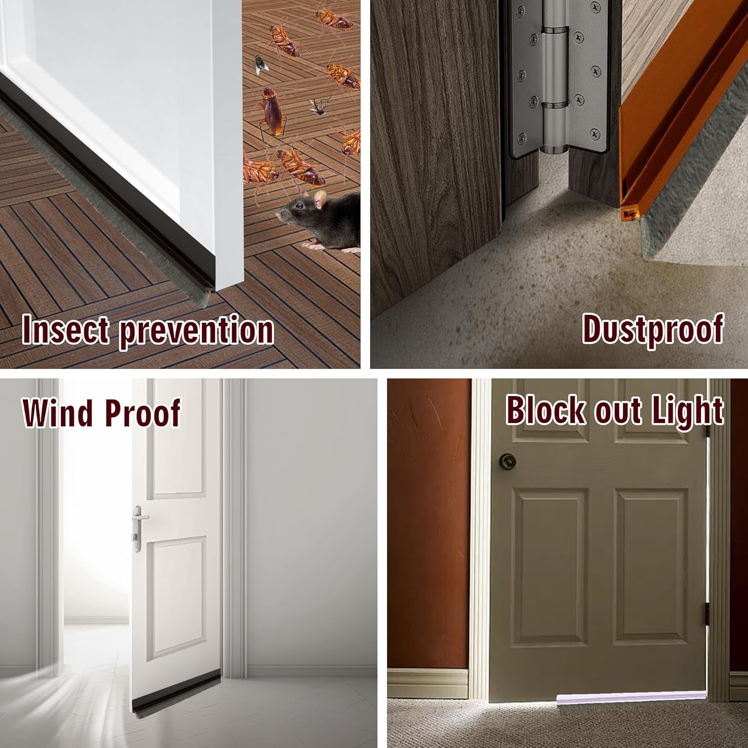 Door Draft Stopper Bottom Seal - 39 Soundproof Cold Proof Energy Saver