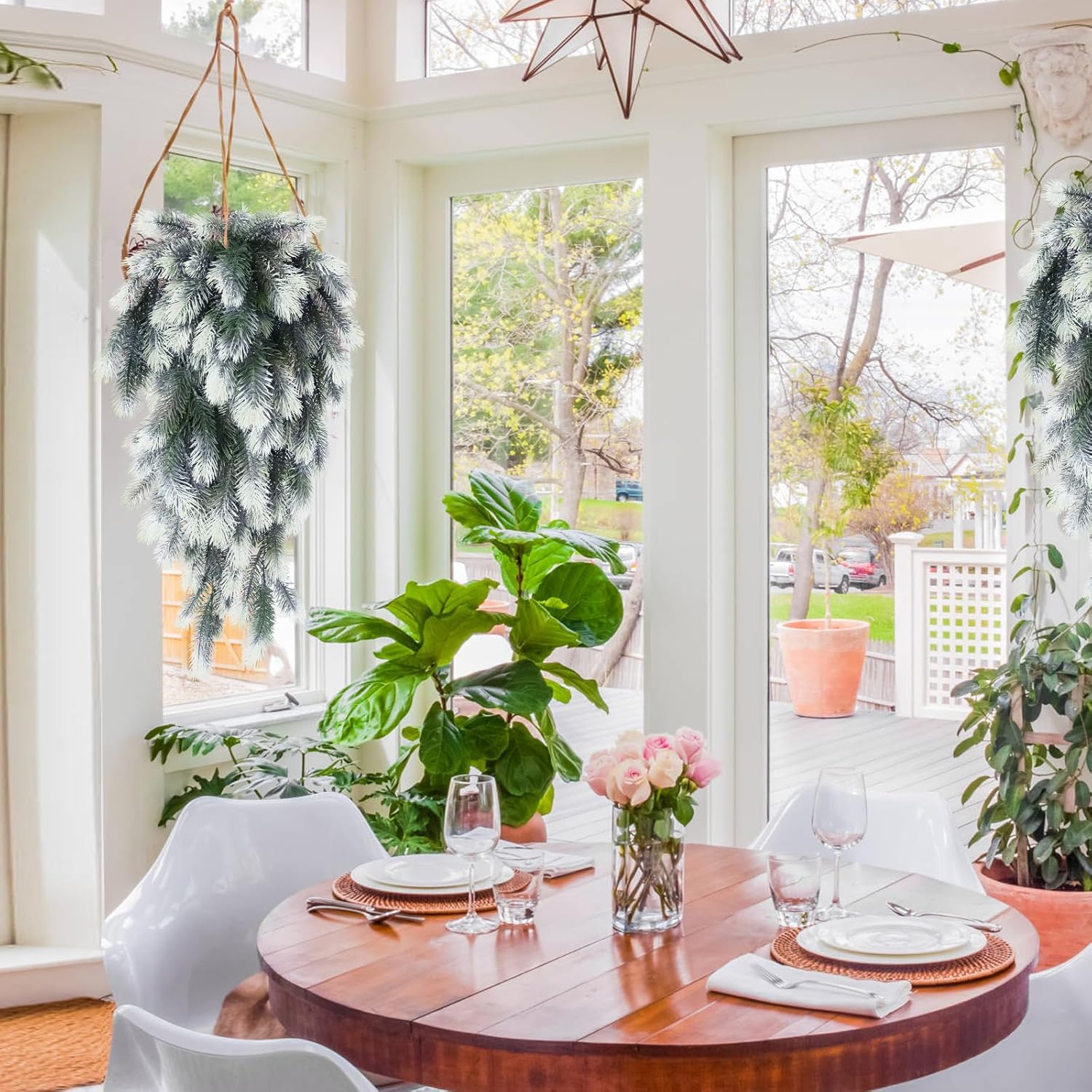 RECUTMS 2-Pack Artificial Pine Needle Branches for Christmas Decor