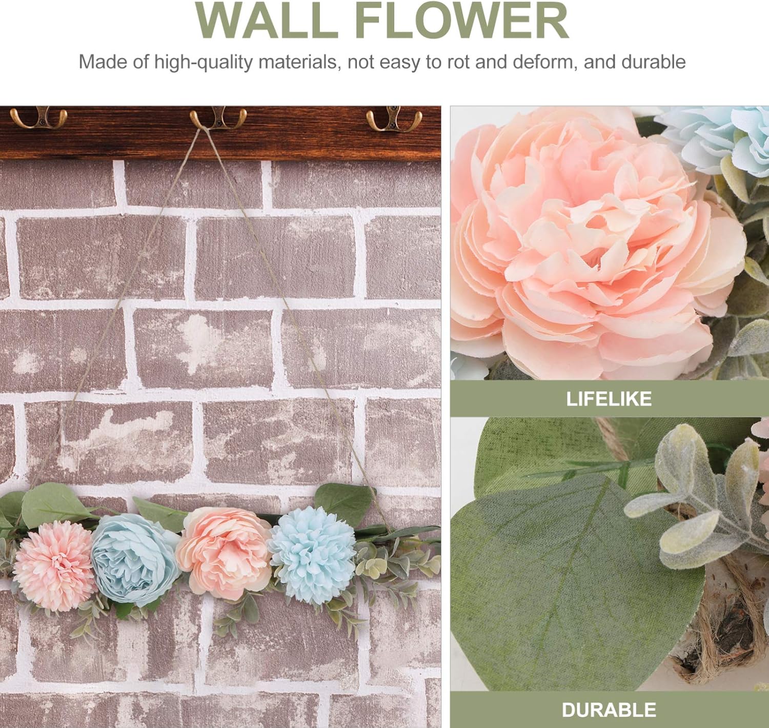 KESYOO 1pc Wall Hanging Flowers Wood Artificial Hanging Vine Garland