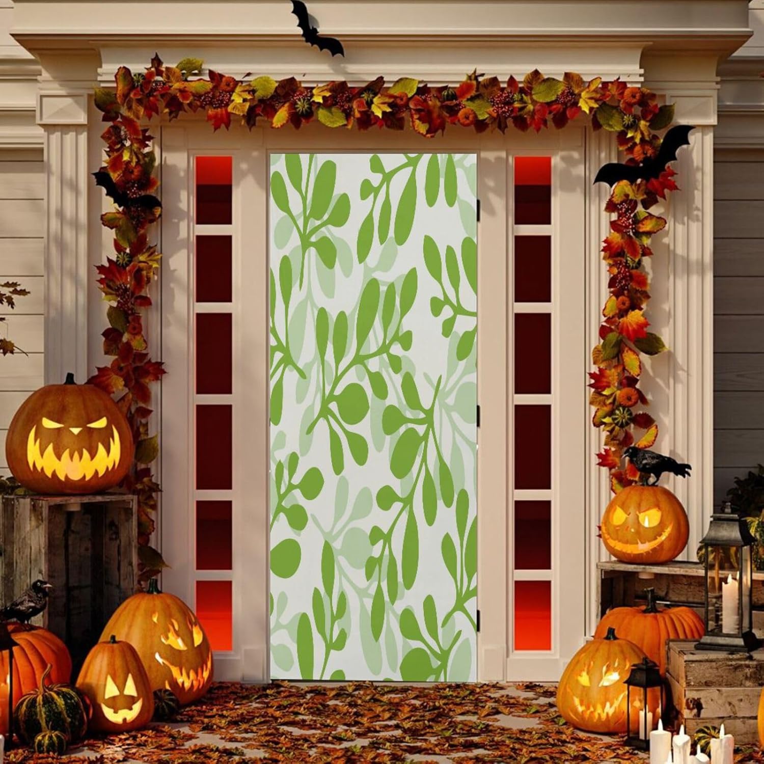 Susiyo Green Leaves Halloween Door Cover