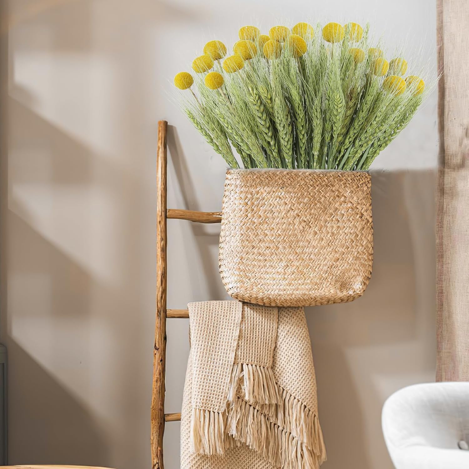 CISDUEO 60 Pcs Natural Dried Wheat Stalks Bundle