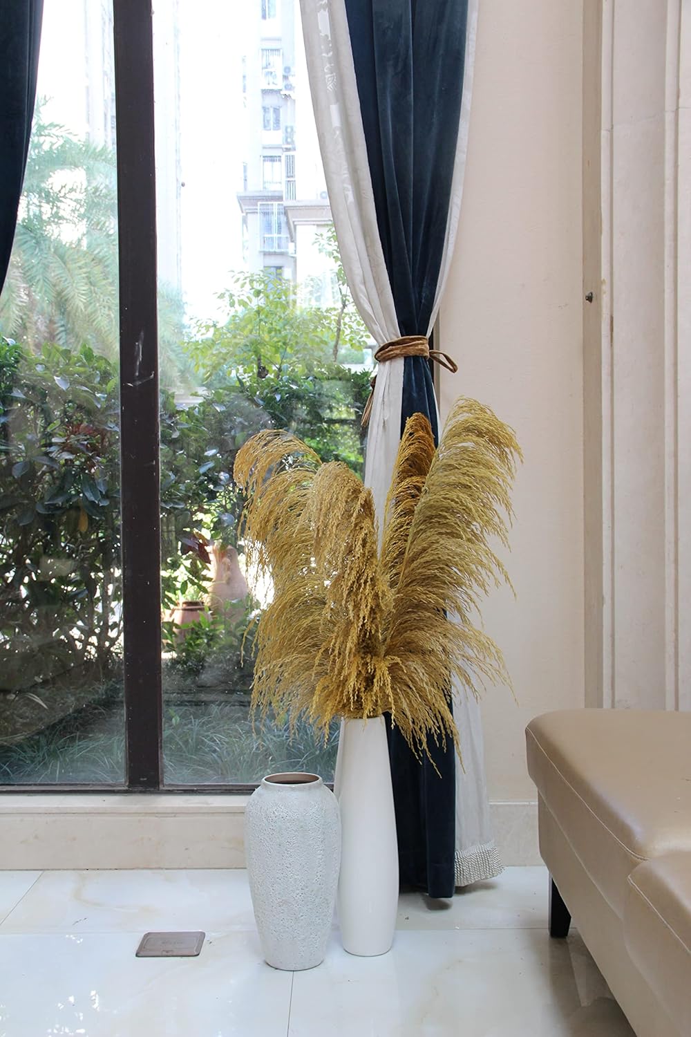 Gold Yellow Pampas Grass 4Pcs Rustic Decor for Living Room
