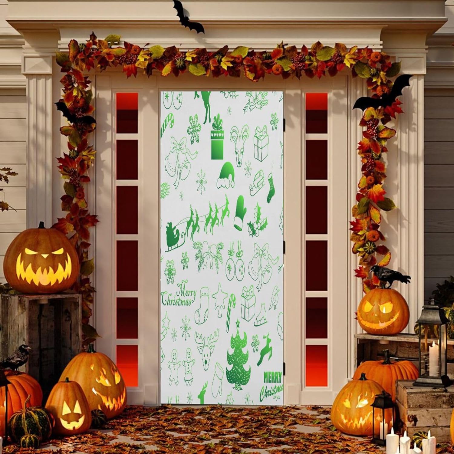 Susiyo Christmas Door Cover Decorations 36 x 98 in