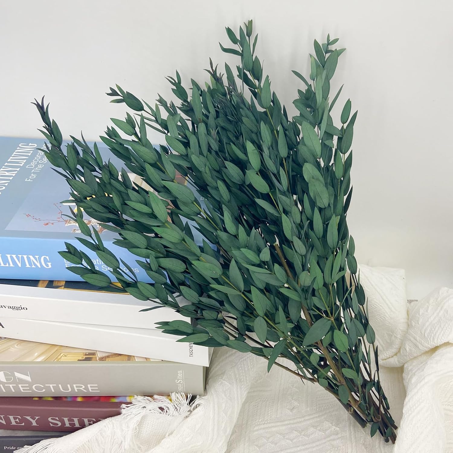 Preserved Dried Eucalyptus Greenery Stems 20 Pcs 16 Inches for Decor and Aromatherapy