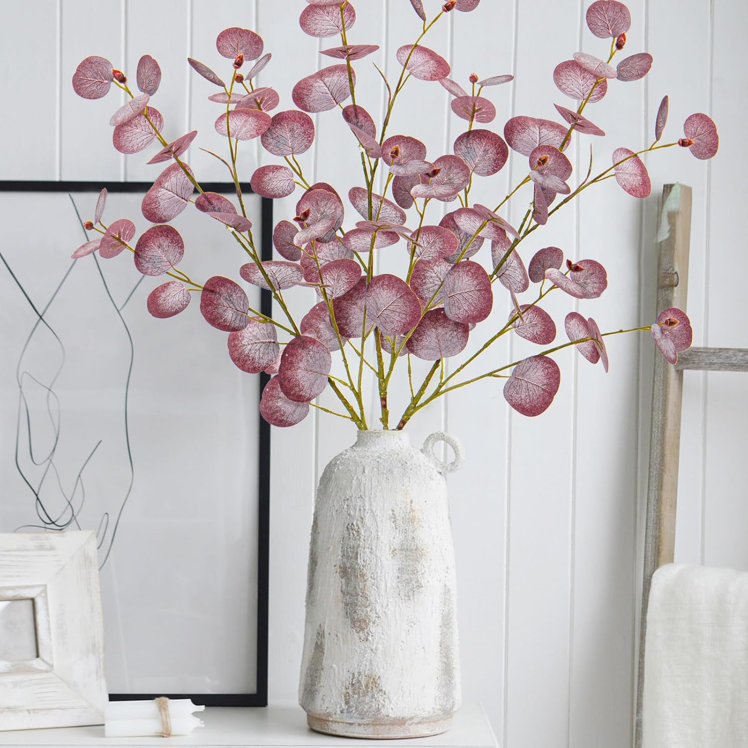 Lifelike Artificial Eucalyptus Stems 3Pcs for Home and Wedding Decor