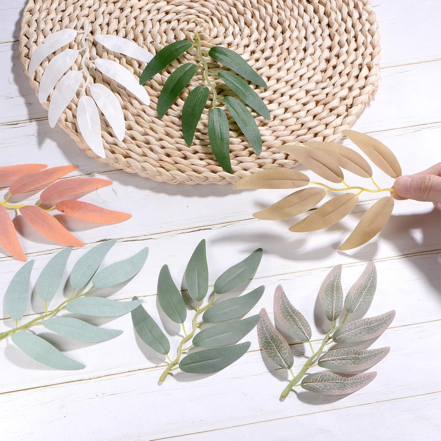 100-Pack Artificial Willow Leaves for Decor and Arrangements