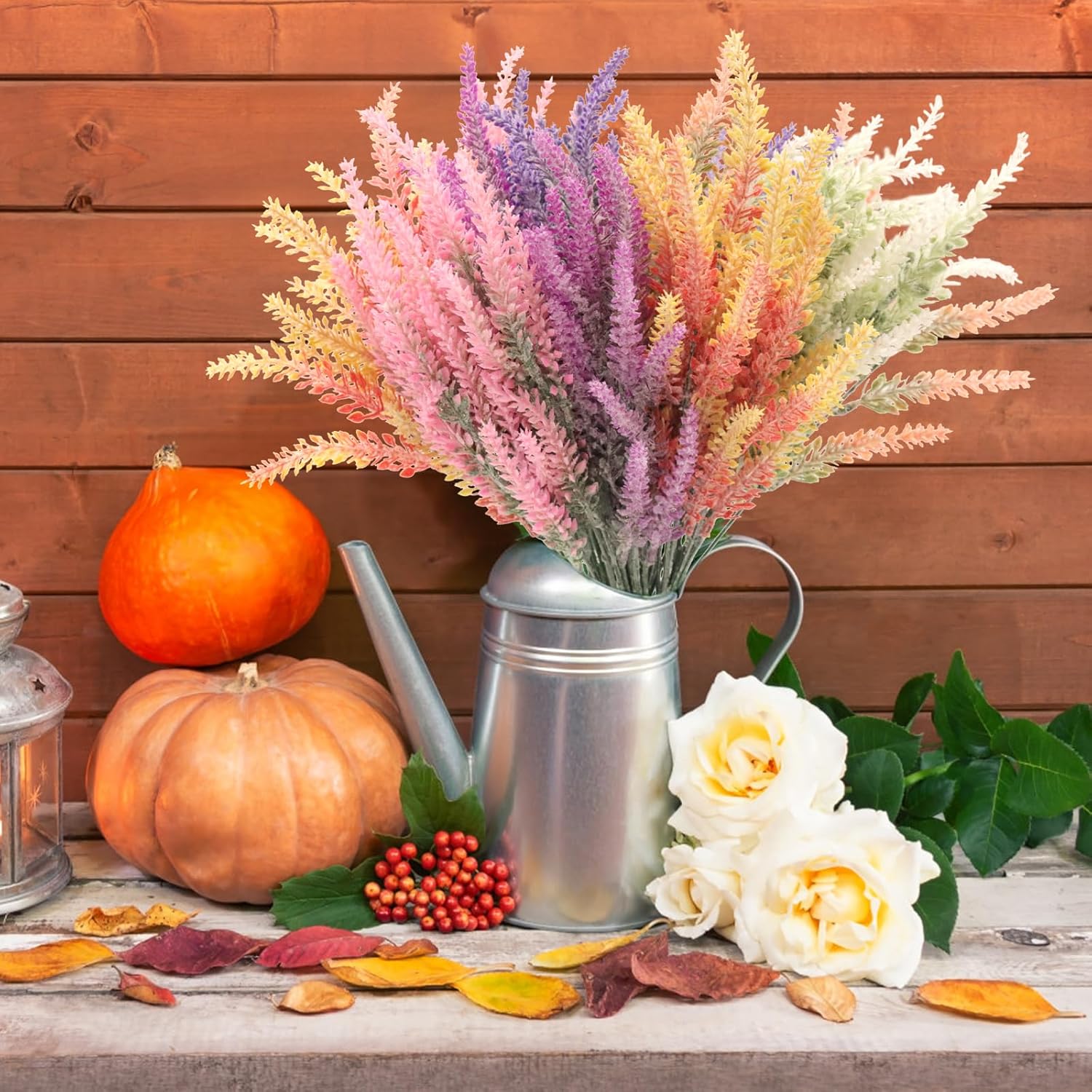 RECUTMS 12 Pcs Artificial Lavender Bouquet UV Resistant DIY Floral Centerpieces