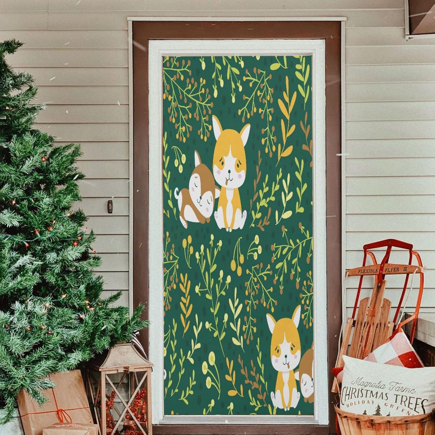 Susiyo Cute Wolf Halloween Door Cover 32x79 In
